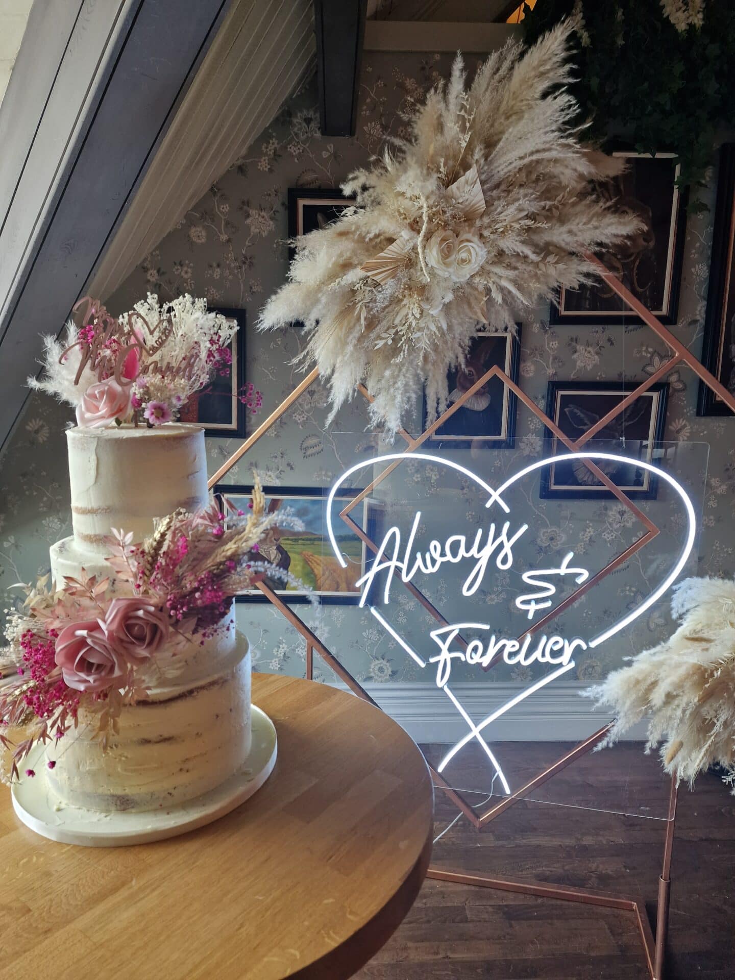 neon cake display