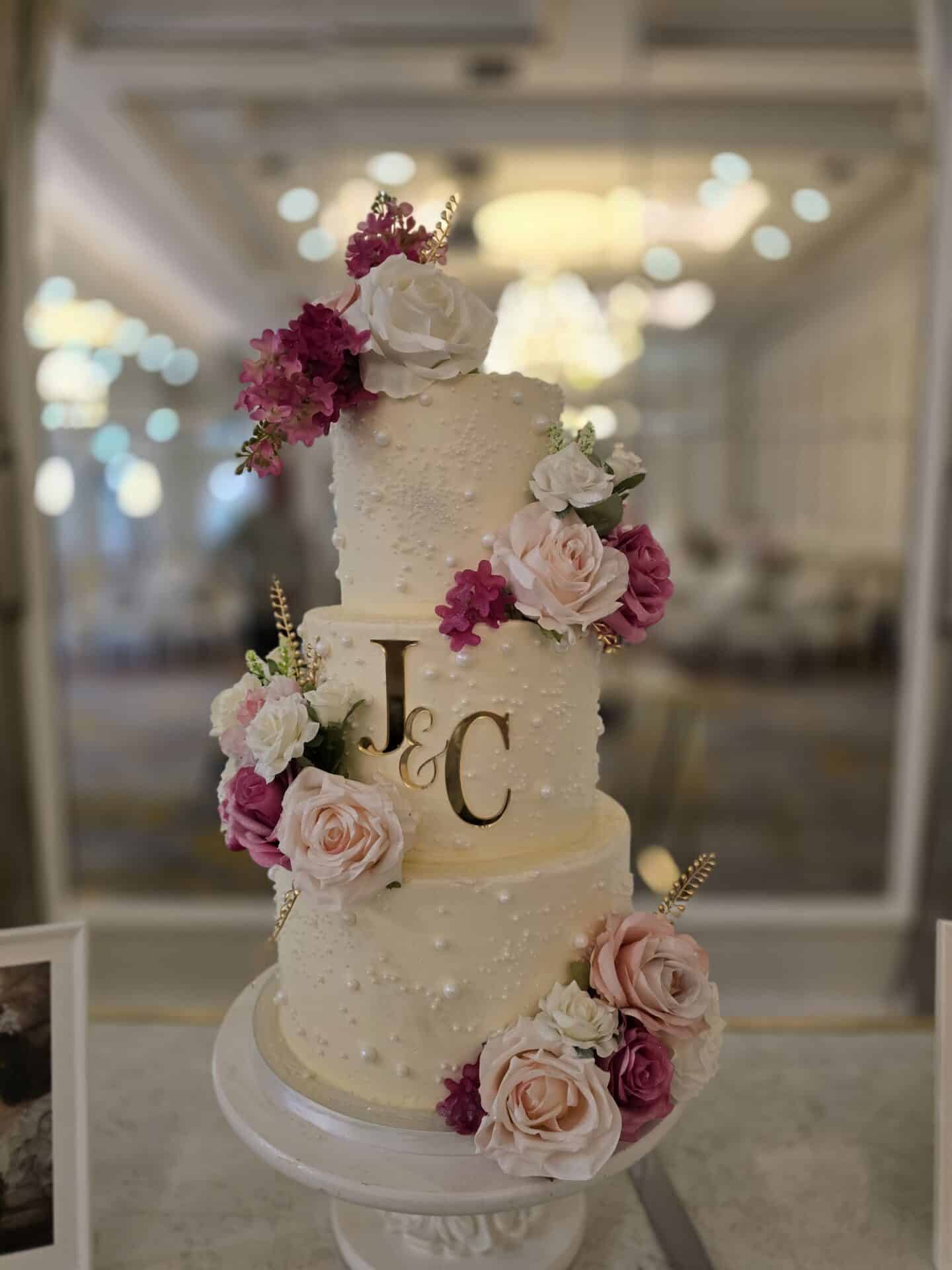 3 tier buttercream wedding cake