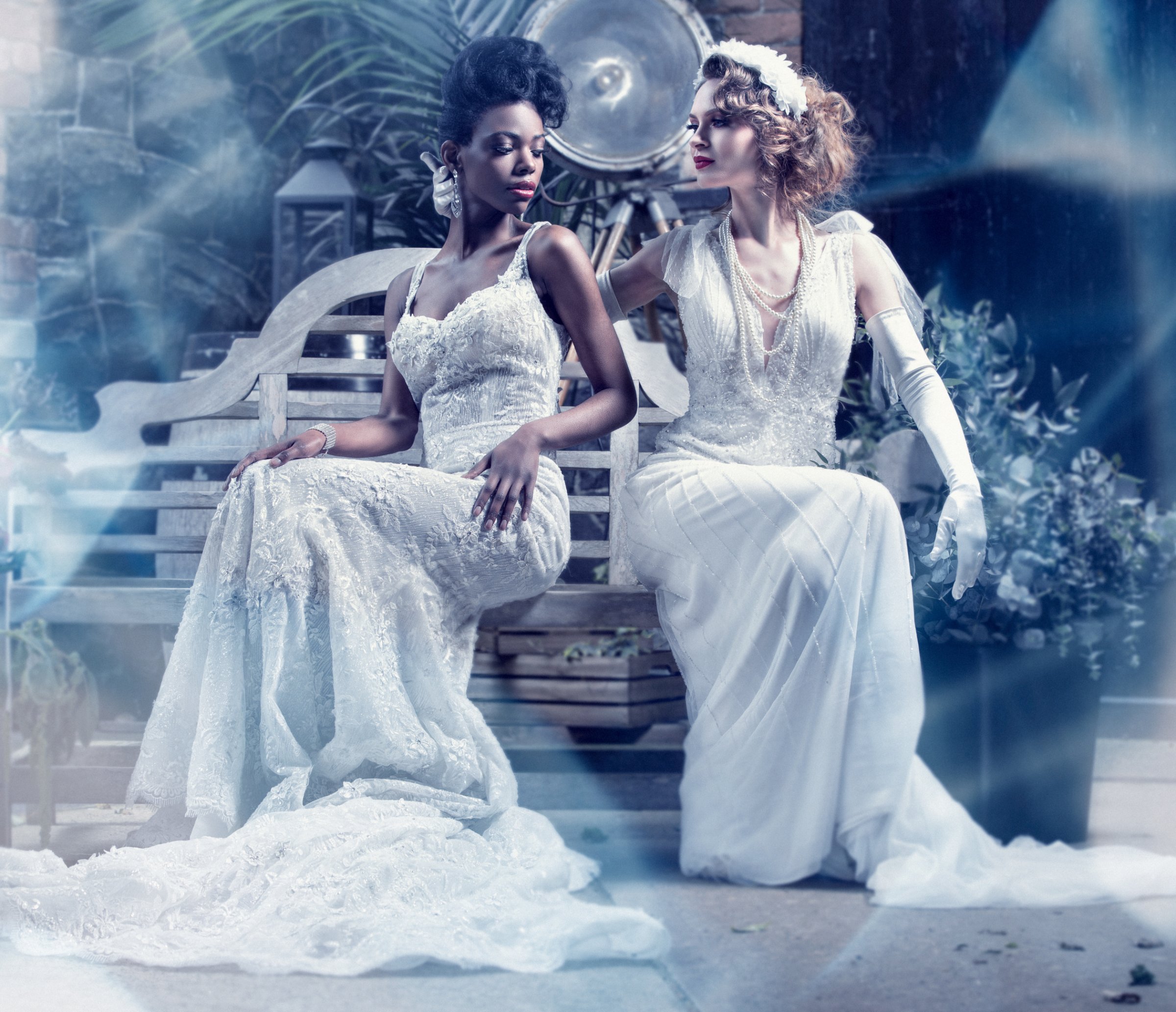 Brides in Courtyard at Hillmount House