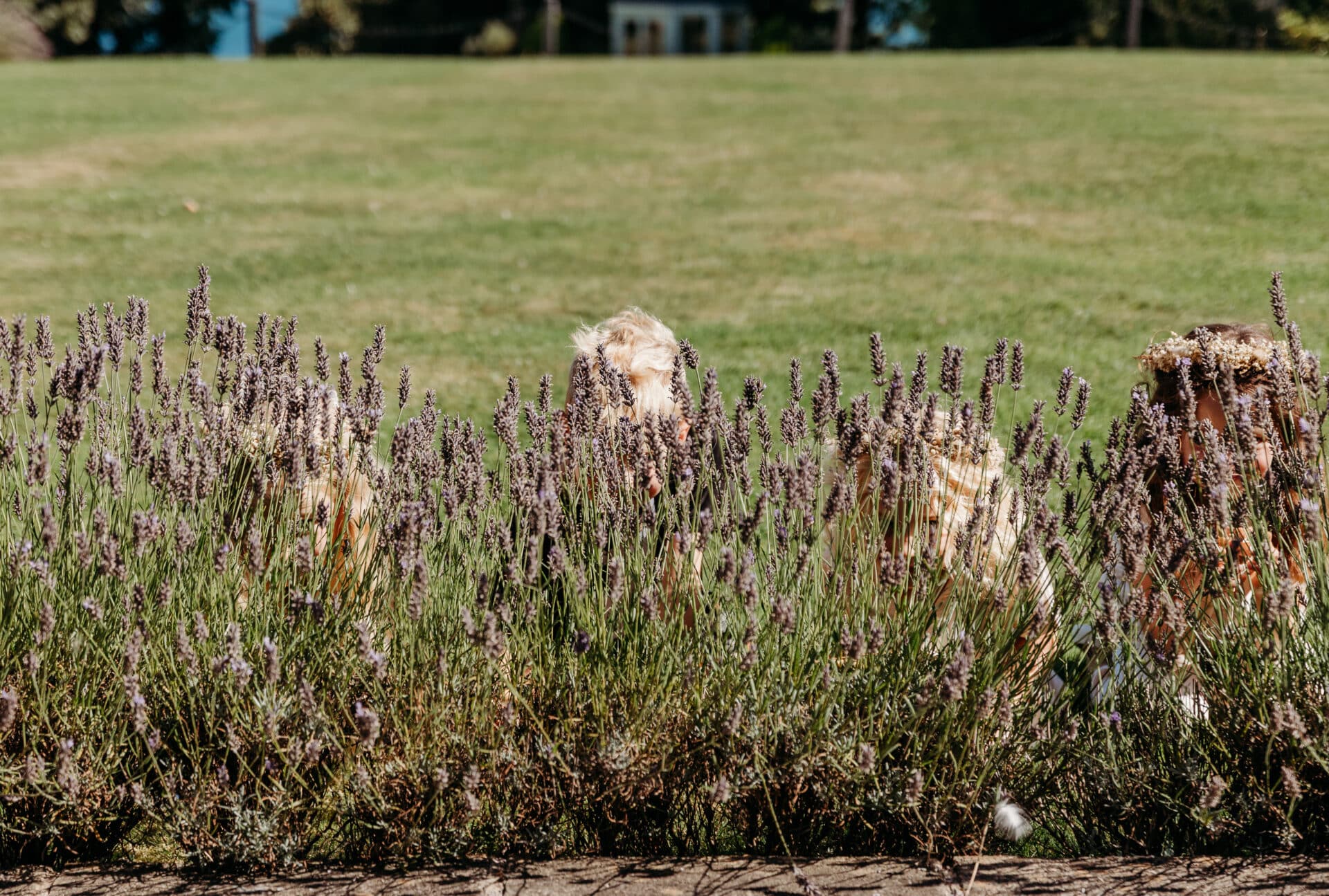 Beautiful wedding venue gardens where children can explore and play during a wedding reception